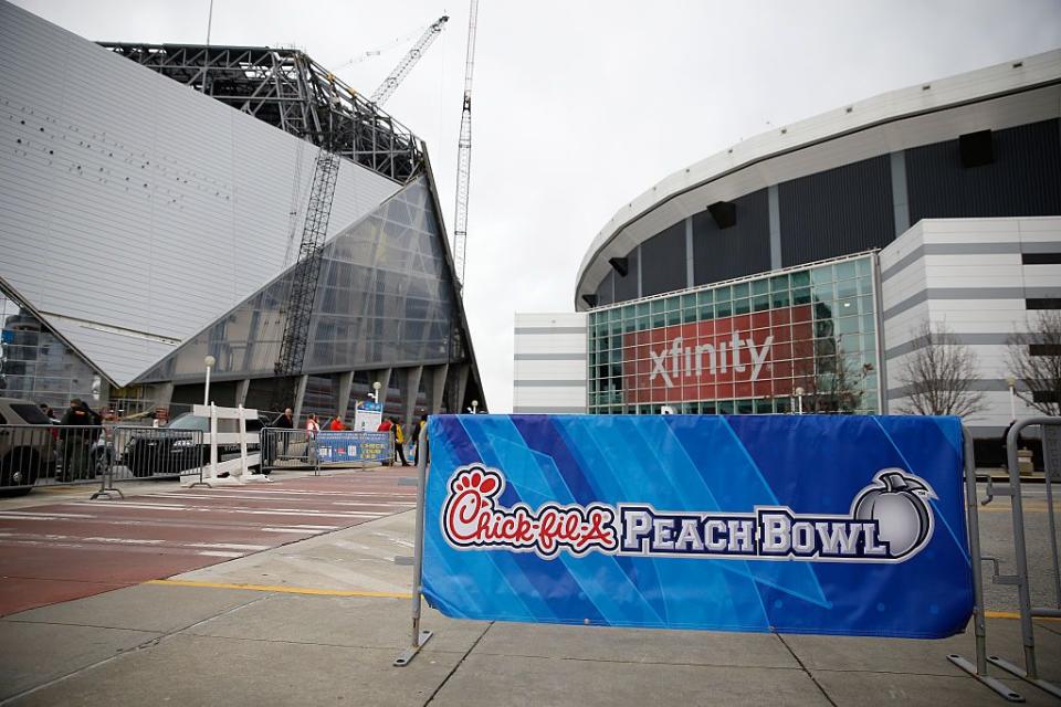 The Georgia Dome (right) is no more. (AP)