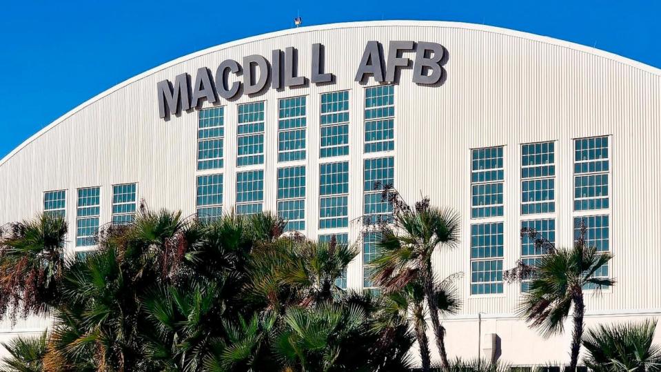 PHOTO: In this Jan. 4, 2021, file photo provided by the U.S. Air Force, a hangar is shown at MacDill Air Force Base in Tampa, Fla.  (Senior Airman Tiffany Emery/U.S. Air Force via AP)