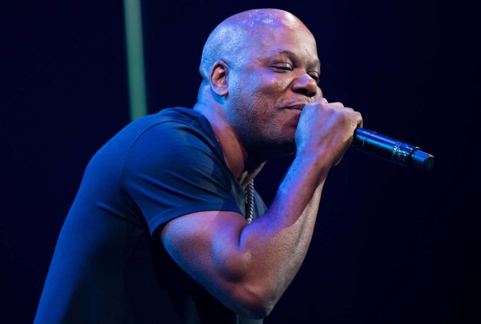 Bay Area rap pioneer Too $hort performs “Ain’t Gone Do It” at Snoop Dogg’s High School Reunion Tour on Friday, Aug. 25, 2023, at Golden 1 Center. Wiz Khalifa, Warren G, Berner and DJ Drama performed in the lead up to Snoop Dogg.
