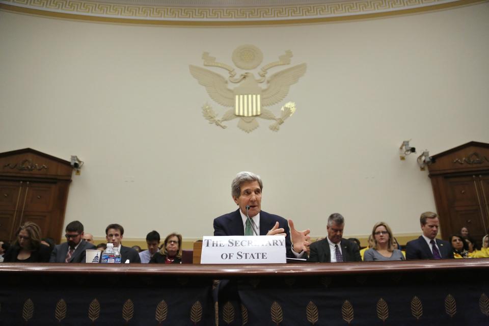 Kerry testifies on agreements over Iran's nuclear programs, before the House Foreign Affairs Committee on Capitol Hill in Washington