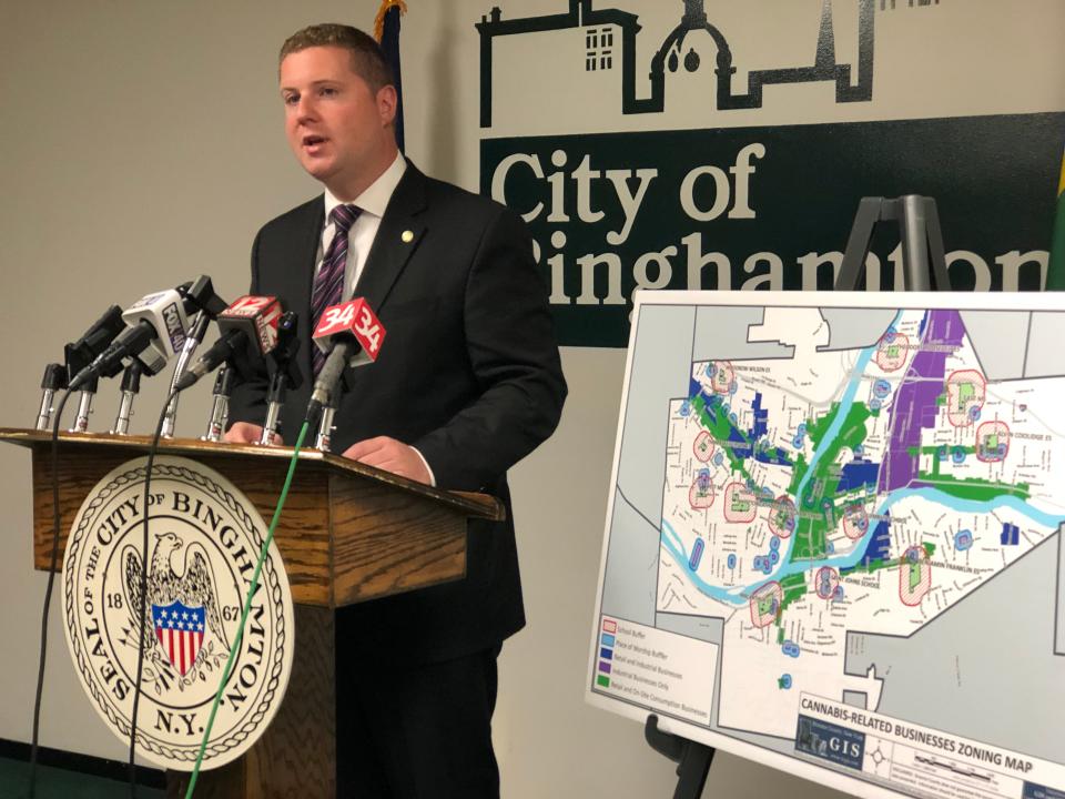 City of Binghamton Mayor Jared M. Kraham released a draft zoning map Thursday to guide the establishment of future cannabis businesses in the city. The announcement started the clock on a 30-day public comment period on the proposal.