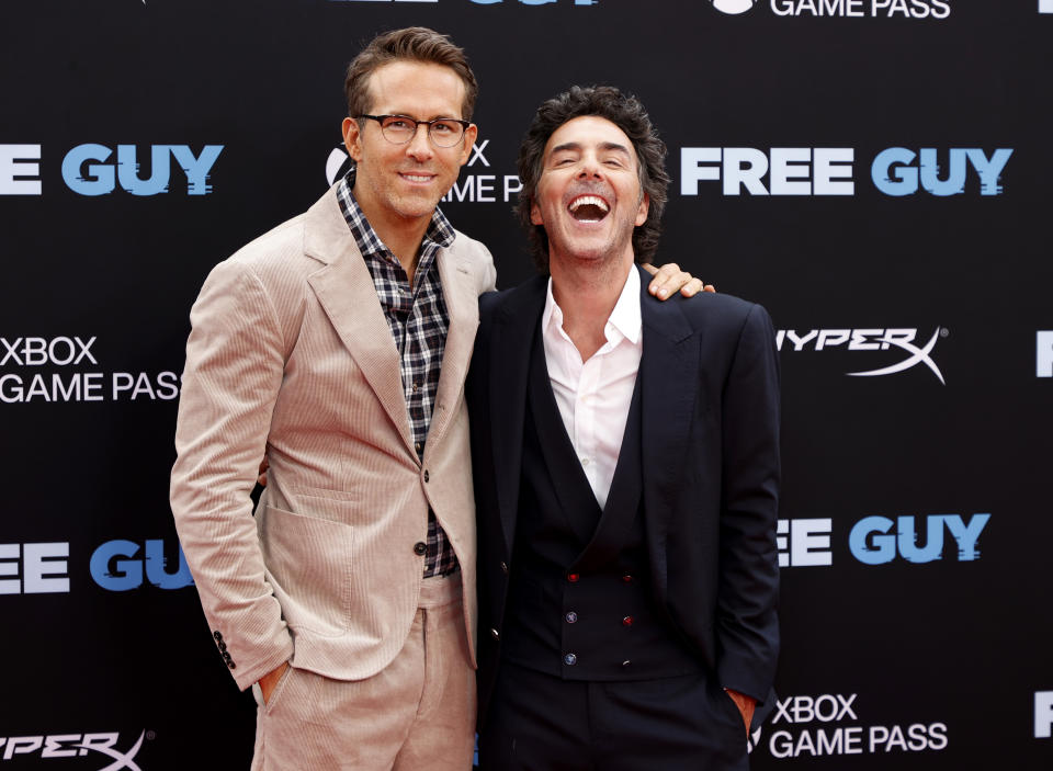 NEW YORK, NEW YORK - AUGUST 03: Ryan Reynolds and director Shawn Levy attend the 