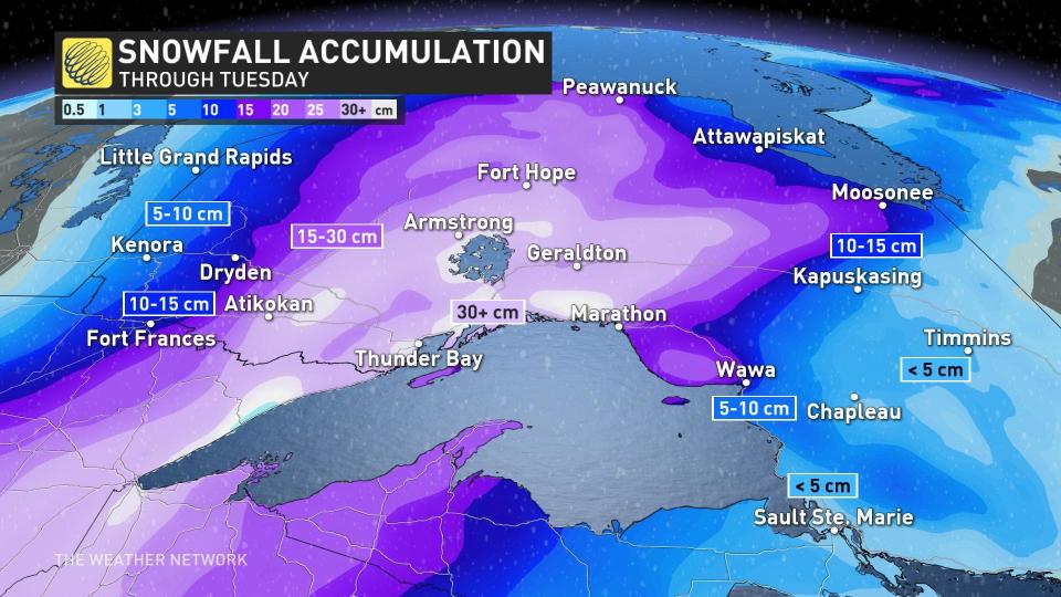 Northwest Ontario Snow Totals