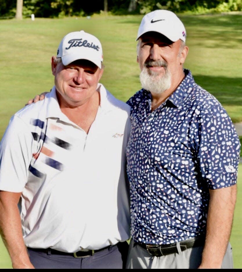 Bill Plante, left, and John Jeniski won an emotional Labor Day Four-Ball at Heritage CC.