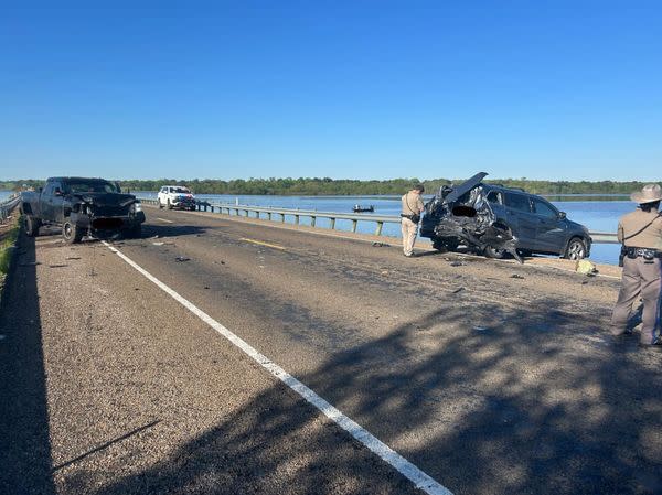 photographs of the crash on FM 315, courtesy of Chandler Volunteer Fire Department