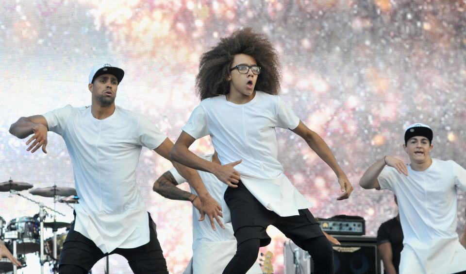 LONDON, ENGLAND - SEPTEMBER 14:  Ashley Banjo, Perri Kiely and Diversity perform onstage during the Invictus Games Closing Concert at the Queen Elizabeth Olympic Park on September 14, 2014 in London, England.  (Photo by Jim Dyson/Redferns via Getty Images)