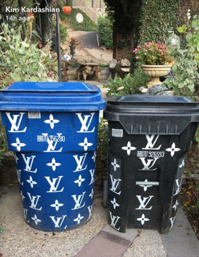 only in LA Louis Vuitton trash can - Love & Loathing Los Angeles