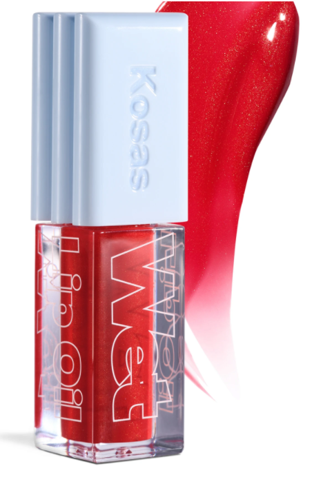 Kosas Wet Lip Oil Gloss in Jaws (a hot blood red)