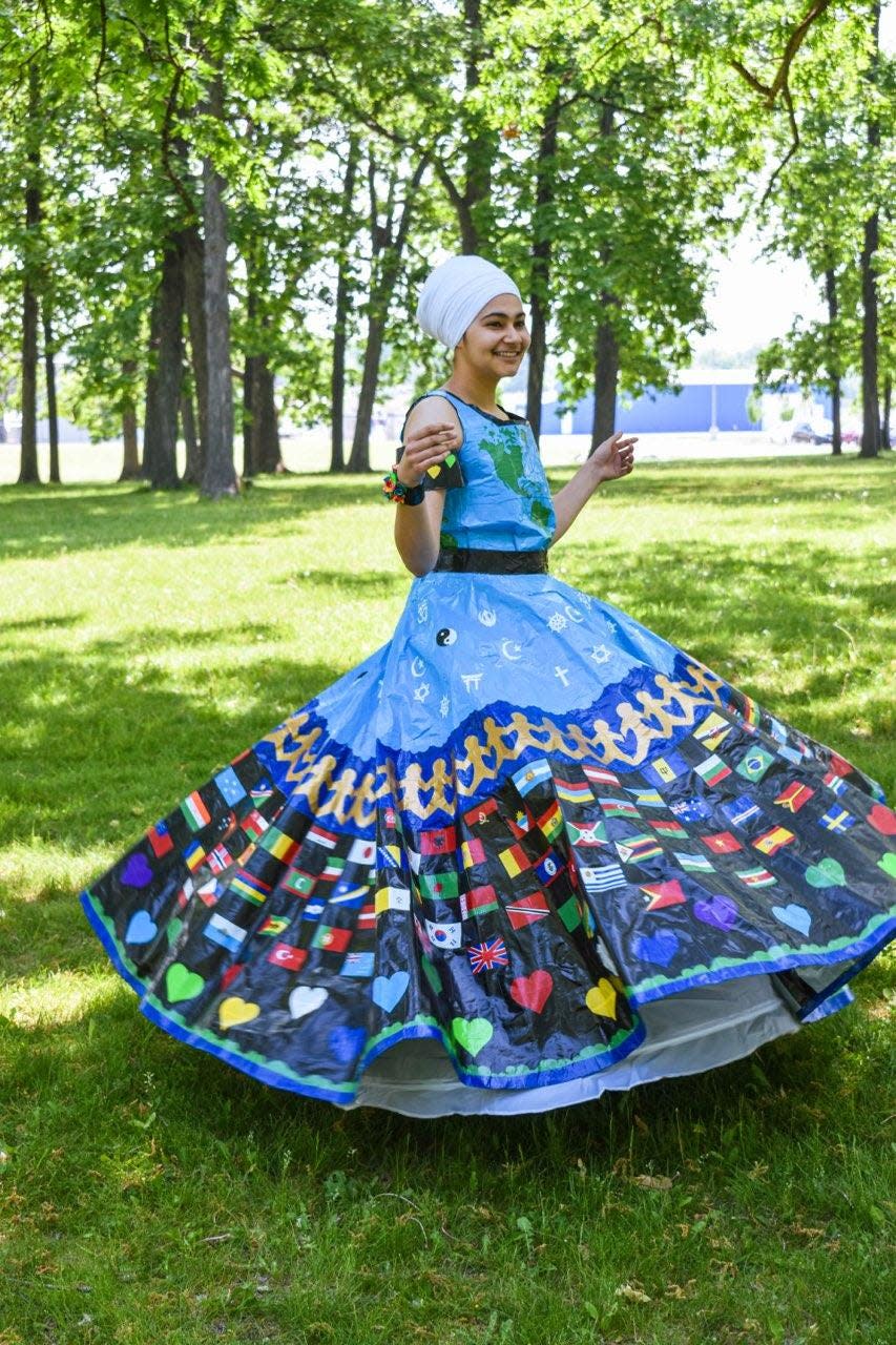 Oak Creek High School senior Ritika Singh made a dress out of duct tape and entered it into a college scholarship contest.