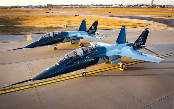 Two Boeing T-X jets on the tarmac