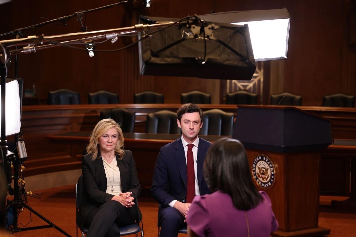 US Sens.  Marsha Blackburn, R-Tennessee, and Jon Osoff, D-Georgia, speak about the newly signed bipartisan REPORT Act, to require social media companies to report crimes against and exploitation of children.