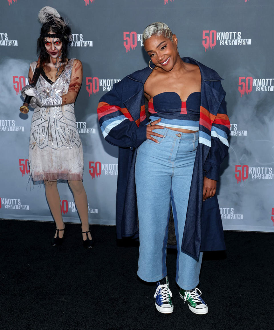 Tiffany Haddish attends the 50th anniversary of Knott's Scary Farm at Knott's Berry Farm on September 23, 2023 in Buena Park, California.