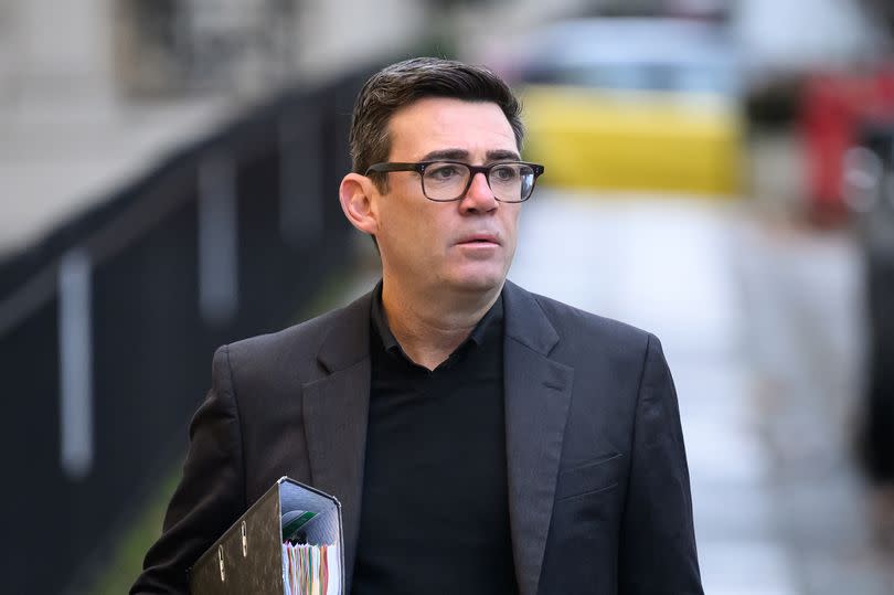 Mayor of Manchester Andy Burnham arrives ahead of his appearance at the Covid Inquiry on November 27, 2023