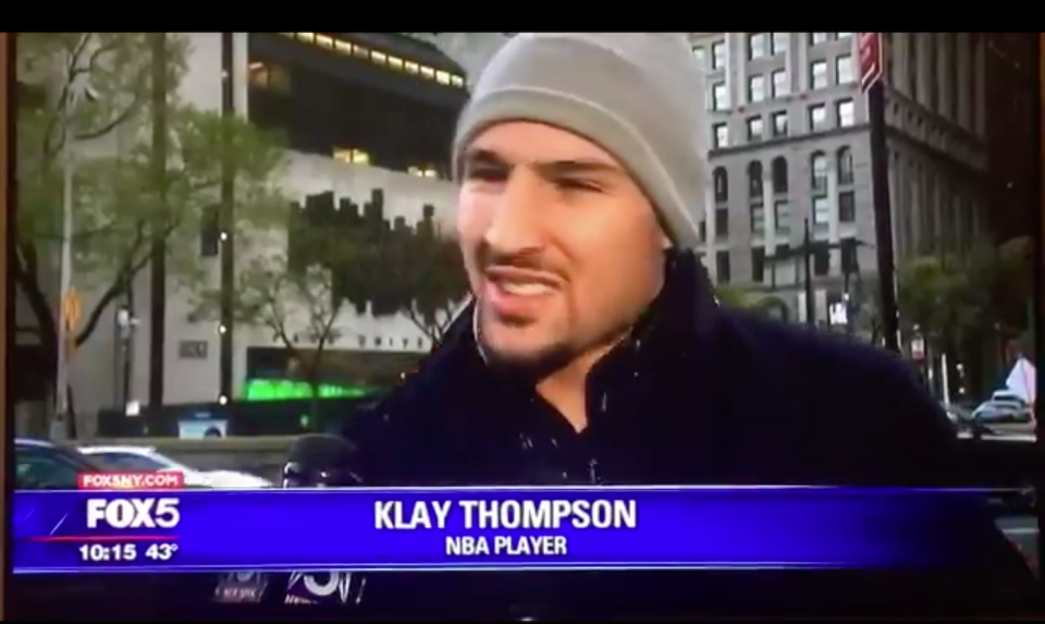 Klay Thompson, man on the street.