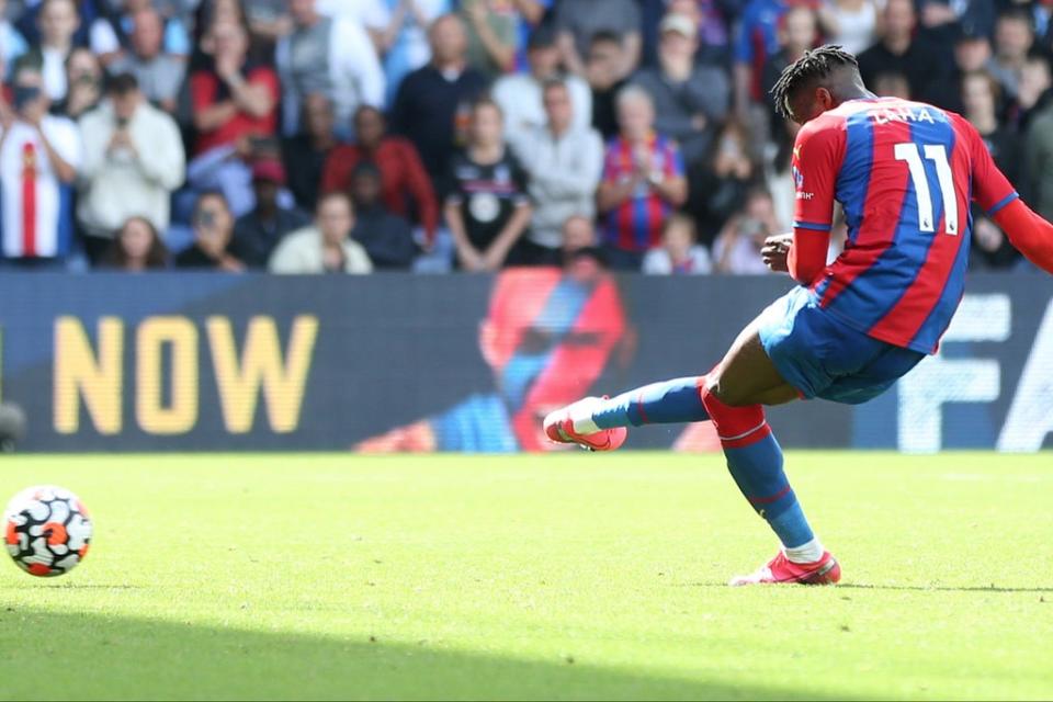 Wilfried Zaha’s only goal so far this season came from the penalty spot against Spurs  (Getty Images)