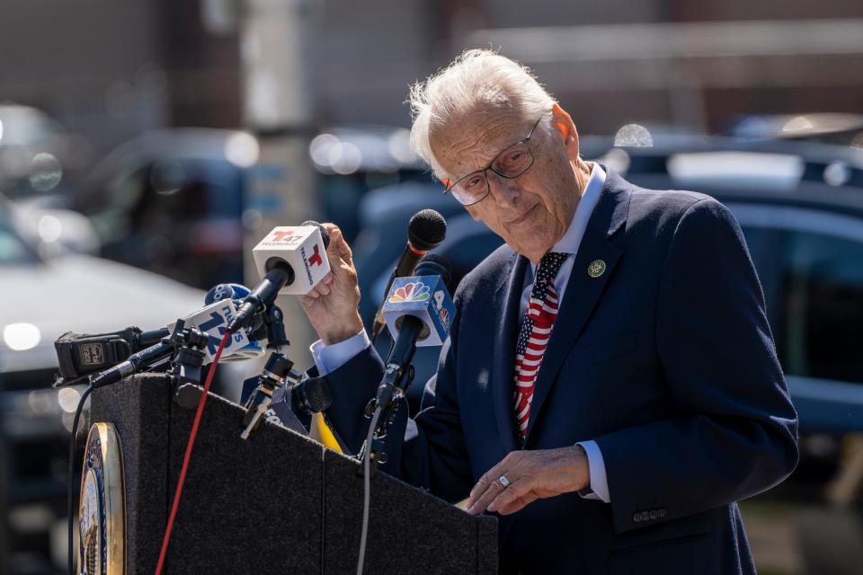 Rep. Bill Pascrell, here in Paterson on Aug. 31, is a Democrat whose North Jersey district includes one of the largest Palestinian communities in the nation.