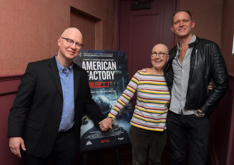 WEST HOLLYWOOD, CALIFORNIA - JANUARY 31: Steven Bognar, Julia Reichert and John Sylva attend the 'American Factory' AMPAS screening at Soho House on January 31, 2020 in West Hollywood, California. (Photo by Charley Gallay/Getty Images for Netflix)