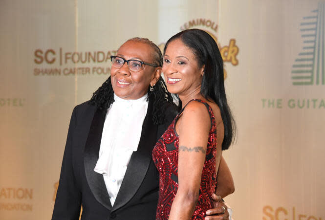 Gloria Carter and Roxanne Wiltshire | Kevin Mazur/Getty Images for Shawn Carter Foundation