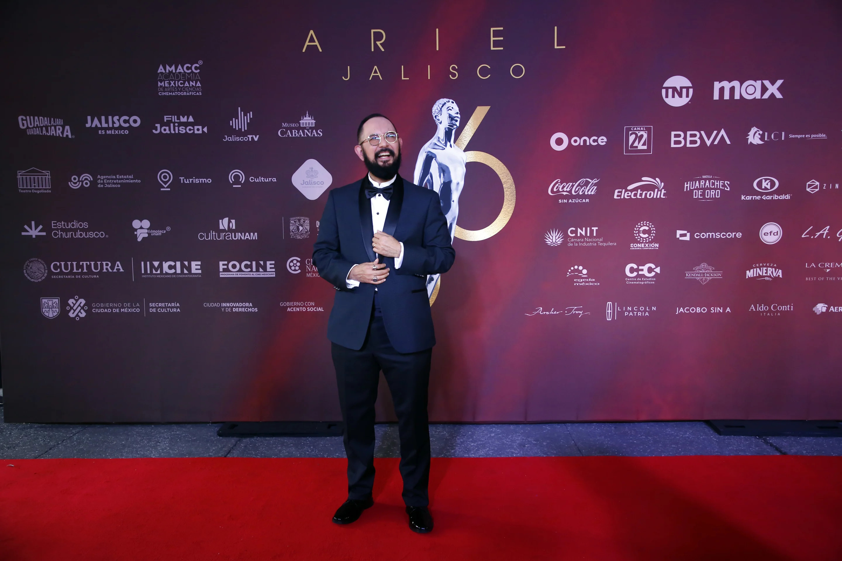 GUADALAJARA, MEXICO - SEPTEMBER 7: Álvaro Cueva poses for photo during a Red Carpet of Ariel Awards 2024 at Teatro Diana on September 7, 2024 in Guadalajara, Mexico. (Photo by Medios y Media/Getty Images)