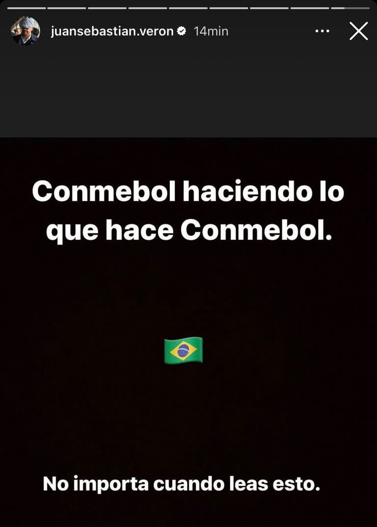El posteo del presidente Juan Sebastián Verón contra la Conmebol, luego de la eliminación ante Paranaense