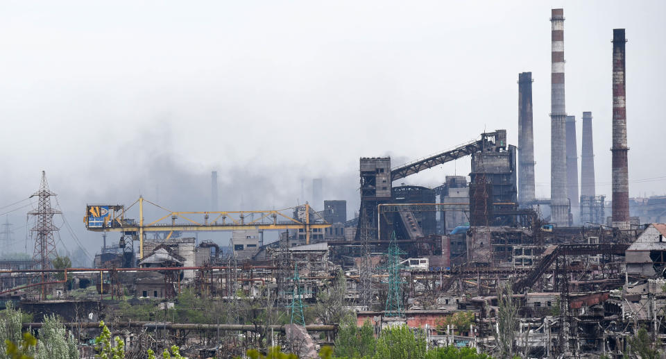 The Azovstal Iron and Steel Works in Ukraine