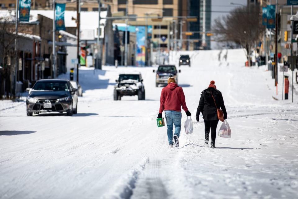 <div class="inline-image__caption"><p>Downtown Austin on February 15, 2021, after a trashed the region and brought historic levels of snow and cold temperatures to the state.</p></div> <div class="inline-image__credit">Montinique Monroe / Getty</div>