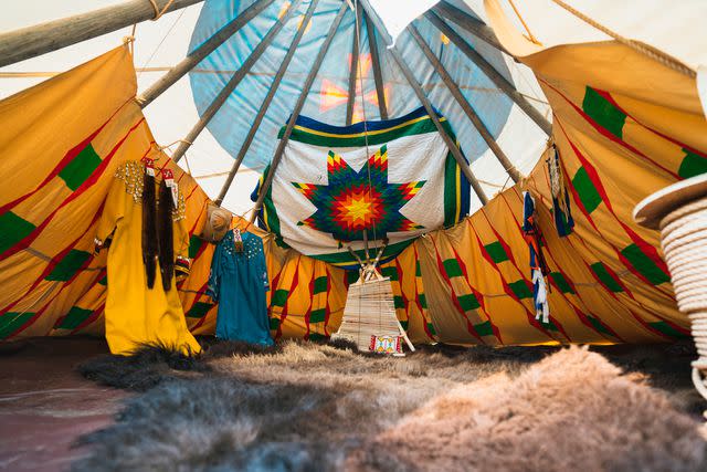 <p>Courtesy of The Native American Advocacy Program/Lakota Youth Development</p> A tepee on Rosebud Indian Reservation, a South Dakota destination for Trafalgar.