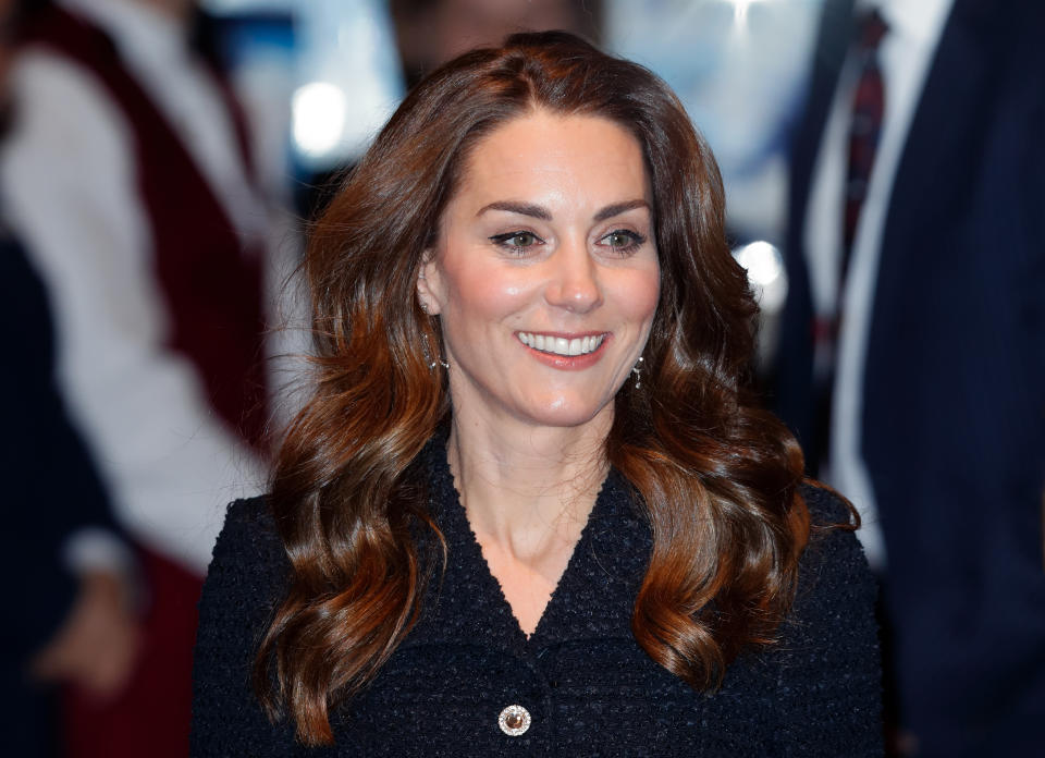 LONDON, UNITED KINGDOM - FEBRUARY 25: (EMBARGOED FOR PUBLICATION IN UK NEWSPAPERS UNTIL 24 HOURS AFTER CREATE DATE AND TIME) Catherine, Duchess of Cambridge attends a charity performance of "Dear Evan Hansen" in aid of The Royal Foundation at the Noel Coward Theatre on February 25, 2020 in London, England. (Photo by Max Mumby/Indigo/Getty Images)