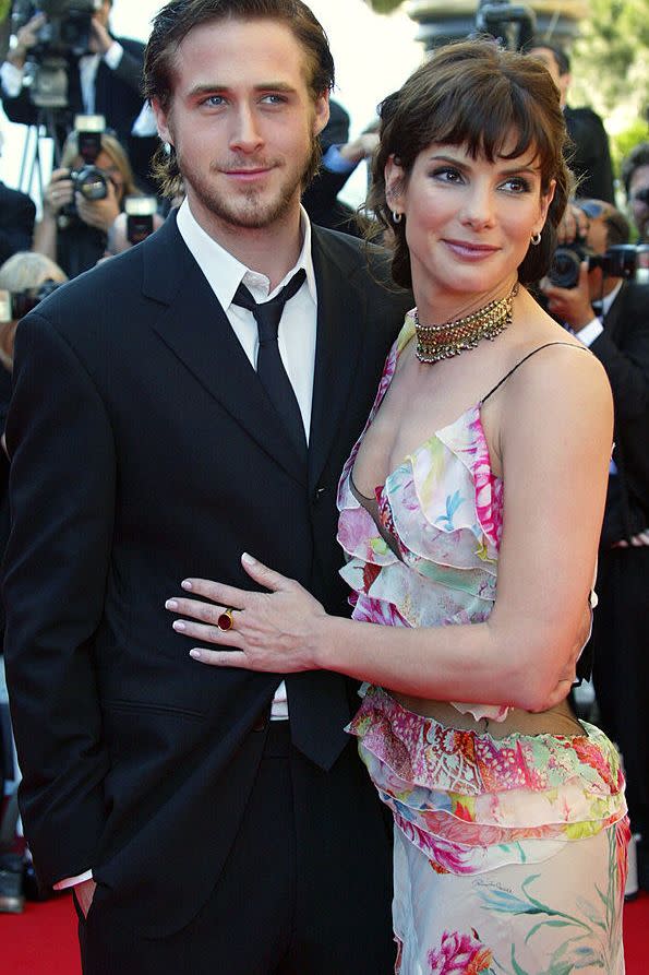 <p> Ryan Gosling had only been in a few films before he was cast in the 2002 psychological thriller Murder by Numbers. Sandra Bullock, though, was a household name after starring in films like Speed, While You Were Sleeping, and Miss Congeniality. Still, the co-stars connected on-set and went public with their relationship at the film&apos;s premiere.&#xA0; </p> <p> Even after they split, Gosling had nothing but nice things to say about his ex. &quot;I had two of the greatest girlfriend of all time,&quot; he said of Bullock and his other ex, Rachel McAdams. &quot;I haven&apos;t met anybody who could top them.&quot;&#xA0; </p> <p> Well...maybe he did; Gosling eventually met Eva Mendes, and they now have two daughters together. </p>