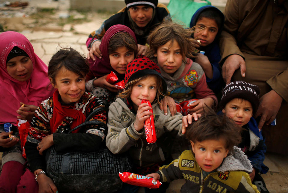 Displaced Iraqi siblings in Mosul