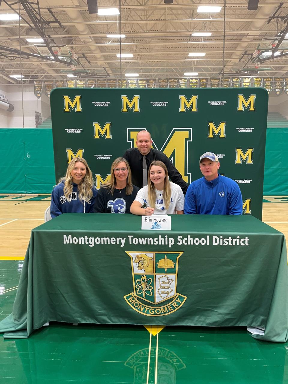 Montgomery's Erin Howard signs her National Letter of Intent to play softball at Seton Hall University on Wednesday, Nov. 10, 2021.