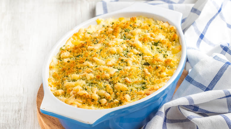 crispy potato gratin in dish