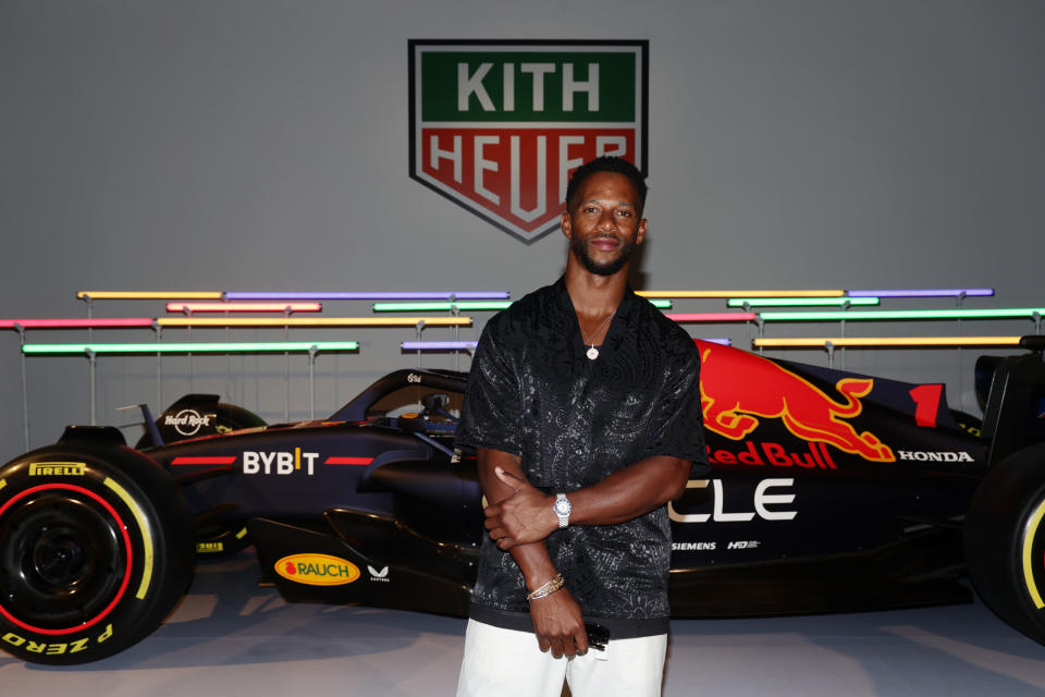 MIAMI, FLORIDA - MAY 03: Victor Cruz attends the TAG Heuer Formula 1 Kith Launch Celebration at Rubell Museum on May 03, 2024 in Miami, Florida.  (Photo by John Parra/Getty Images for TAG Heuer )