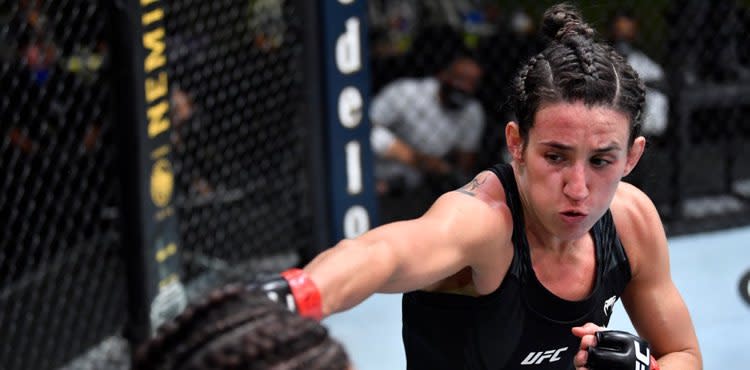 Marina Rodriguez landing a right hand at UFC Vegas 26