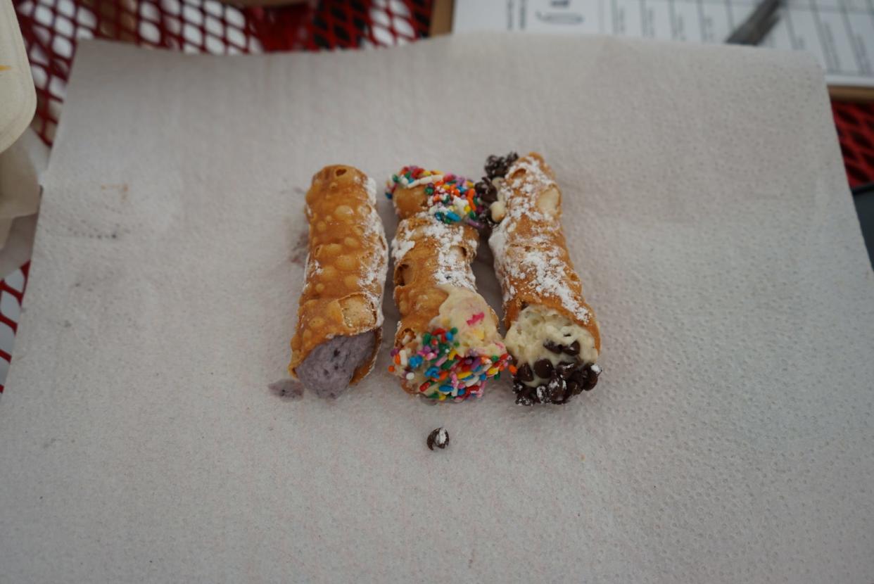 A trio of cannoli from Bad Nonna's Pasta at the 58th annual Festival of the Arts in downtown OKC’s Bicentennial Park.