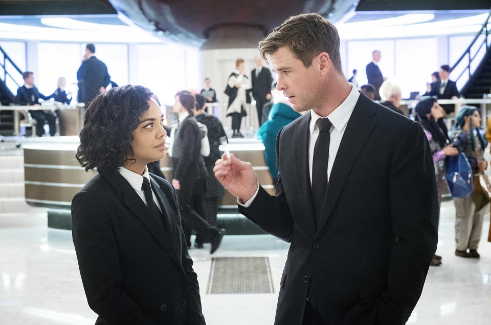 Tessa Thompson and Chris Hemsworth in 'Men in Black: International' (Photo: Giles Keyte/Columbia Pictures/Courtesy Everett Collection)