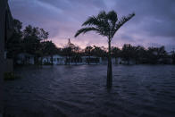 <p><strong>Bonita Springs</strong><br> Flood waters surround Palm Lake RV Resort as Hurricane Irma works its way up the west Florida coast in Bonita Springs, Fla. on Sept 10, 2017. (Photo: Jabin Botsford/The Washington Post via Getty Images) </p>