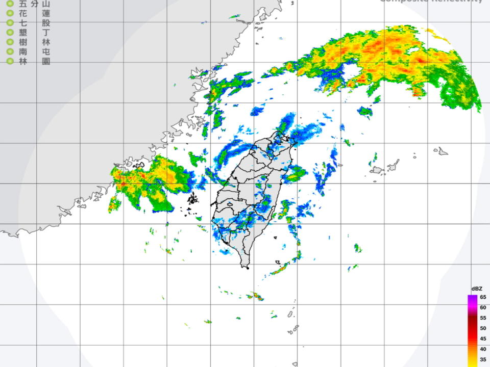 氣象局預報，今天起到19日，台灣天氣不穩定，容易有短延時強降雨。（圖：氣象局網站）
