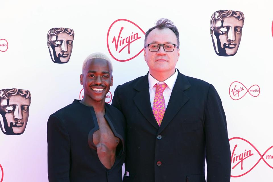 Ncuti Gatwa and Russell T Davies attending the Virgin Bafta TV Awards 2022, at the Royal Festival Hall in London in May 2022 (Ian West/PA) (PA Archive)