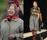 <p>We all know HRH is a fan of the head scarf. So when Dolce and Gabbana paid homage to The Queen in their 2008 show we knew it had to feature a few. [Photo: Max Mumby/Indigo/Getty Images/ PhotoVenturelli/WireImage]</p>