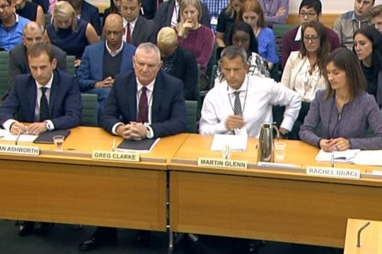 Four FA chiefs gave evidence to MPs including technical director Dan Ashworth, chairman Greg Clarke, chief executive Martin Glenn and HR director Rachel Brace. (ParliamentTV)