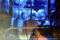 Residents of the Oakmont Gardens senior home evacuate as the Shady Fire approaches in Santa Rosa Calif., Monday, Sept. 28, 2020. (AP Photo/Noah Berger)