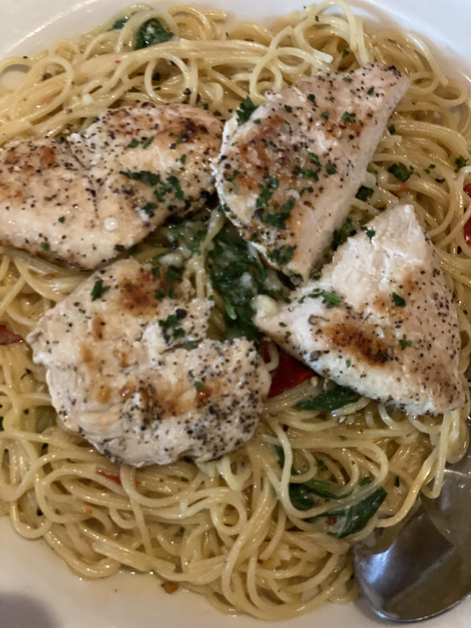 CHRIS: I was surprised to find that I was more into the chicken than the pasta, but I also prefer sauce-heavy dishes and this was on the lighter side, if that's your cup of tea! 6.5/10.KRISTA: I'm one of those people who saw the Cacio e Pepe woman on TikTok and ran straight to Trader Joe's with excitement to taste the sauce. However, my excitement quickly faded when I realized the sauce was just a glorified jarred alfredo sauce with lots of pepper. It's not BAD, it's just worth the hype in my opinion. And that's how I felt about this dish. It's not bad, but it didn't have that 