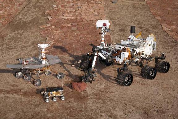 NASA's Sample Return Challenge aims to make robots capable of navigating and retrieving samples by themselves. This image shows the space agency's past rovers (smallest to largest): Sojourner, Mars Exploration Rover and Curiosity.