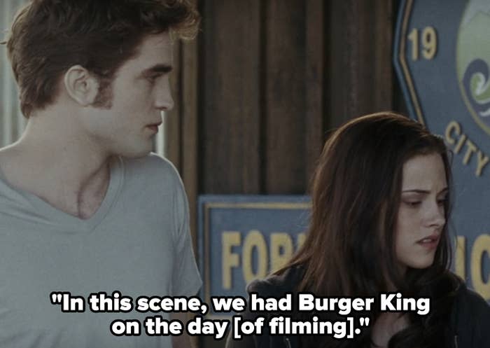 In this scene, we had Burger King on the day [of filming]