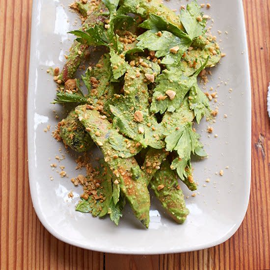 Grilled Pickled Carrots with Charmoula and Almonds