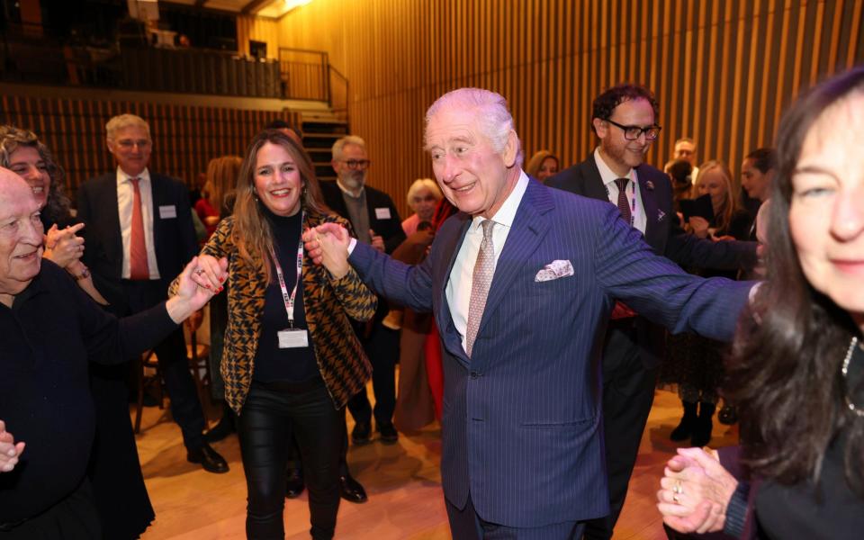 The King was toured around the JW3 Community Centre in north London to learn about the centre’s work - Ian Vogler/Pool via AP