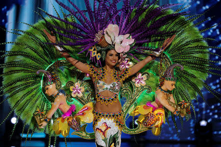 Miss Universe candidate from Panama Keity Drennan competes during a national costume preliminary competition in Pasay, Metro Manila, Philippines January 26, 2017. REUTERS/Erik De Castro