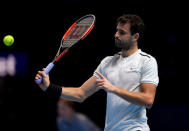 Tennis - ATP World Tour Finals - The O2 Arena, London, Britain - November 19, 2017 Bulgaria's Grigor Dimitrov in action during the final against Belgium's David Goffin Action Images via Reuters/Tony O'Brien