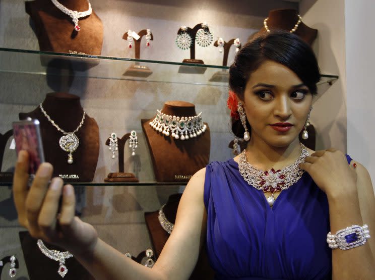 Gold, precious stones and jewellery is a $50bn a year export industry for India (Sanjeev Verma/Hindustan Times via Getty Images)